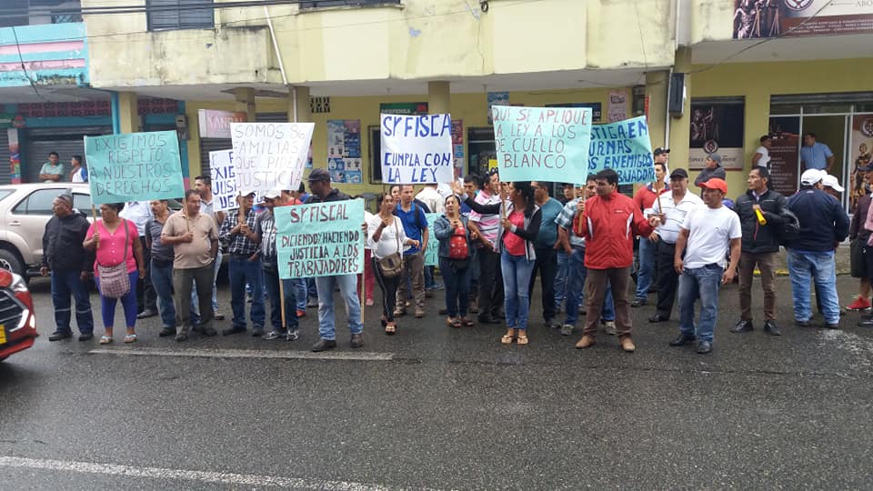 Trabajadores despedidos exigen al Fiscal cumplir sentencia del Ministerio de Trabajo